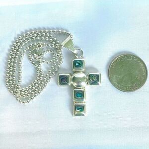 GX# Abalone & Sterling 925 Silver Cross Pendand